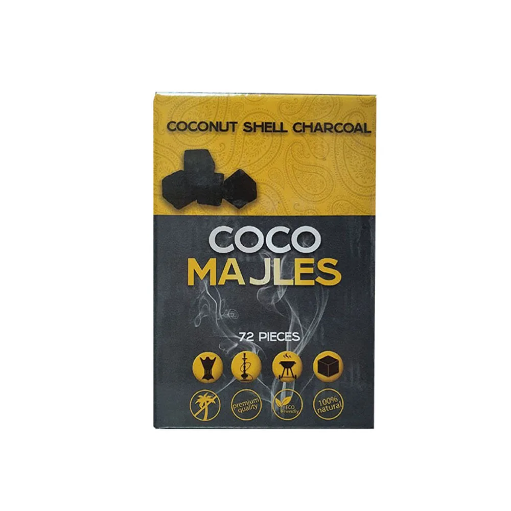 Новинка высокое качество кокосовый уголь кокосового цвета без дыма 72 штуки оптовая продажа для кальяна заводская цена