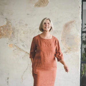 Summer New Design Classic Short Linen Dress Flax Linen Tunic Long Sleeve Summer Dress Linen Tunic Sleeveless With O-Neck Dress