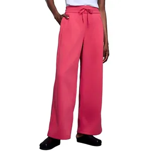 Wholesale Spring Thickened Warm Jogger Trousers Loose Casual Straight Wide Leg Sweatpants Drawstring High Waist Fleece Quick Dry