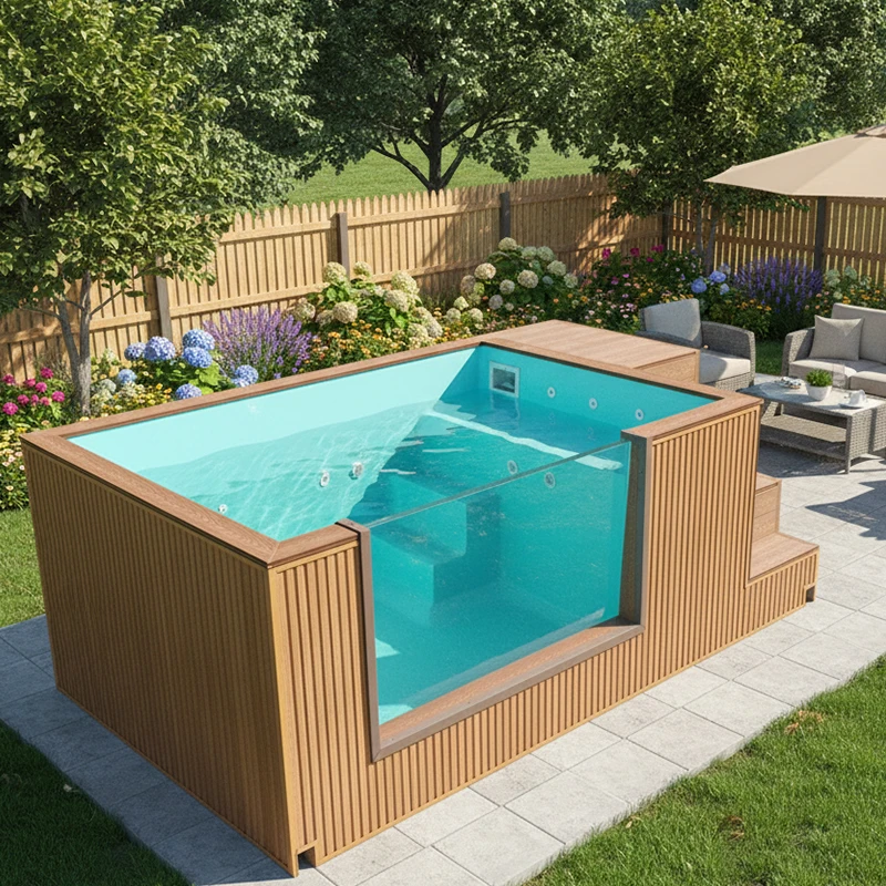 Small Size Family Prefabricated Wooden Hot Water Jacuzzis Spa Pool