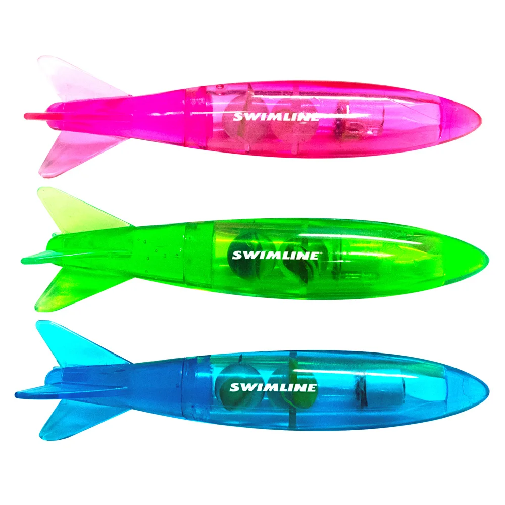 Swim Line Original 3pack Diving Toys Led Lightup Glowing Fun Torpedo Turbos For Kids Premium