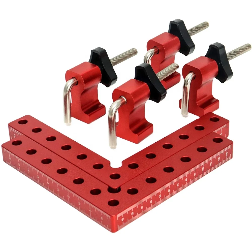 6Pcs/set 90 Degree Positioning Squares Right Angle Clamps Aluminum Alloy Woodworking Carpenter Corner Clamping Square Tools