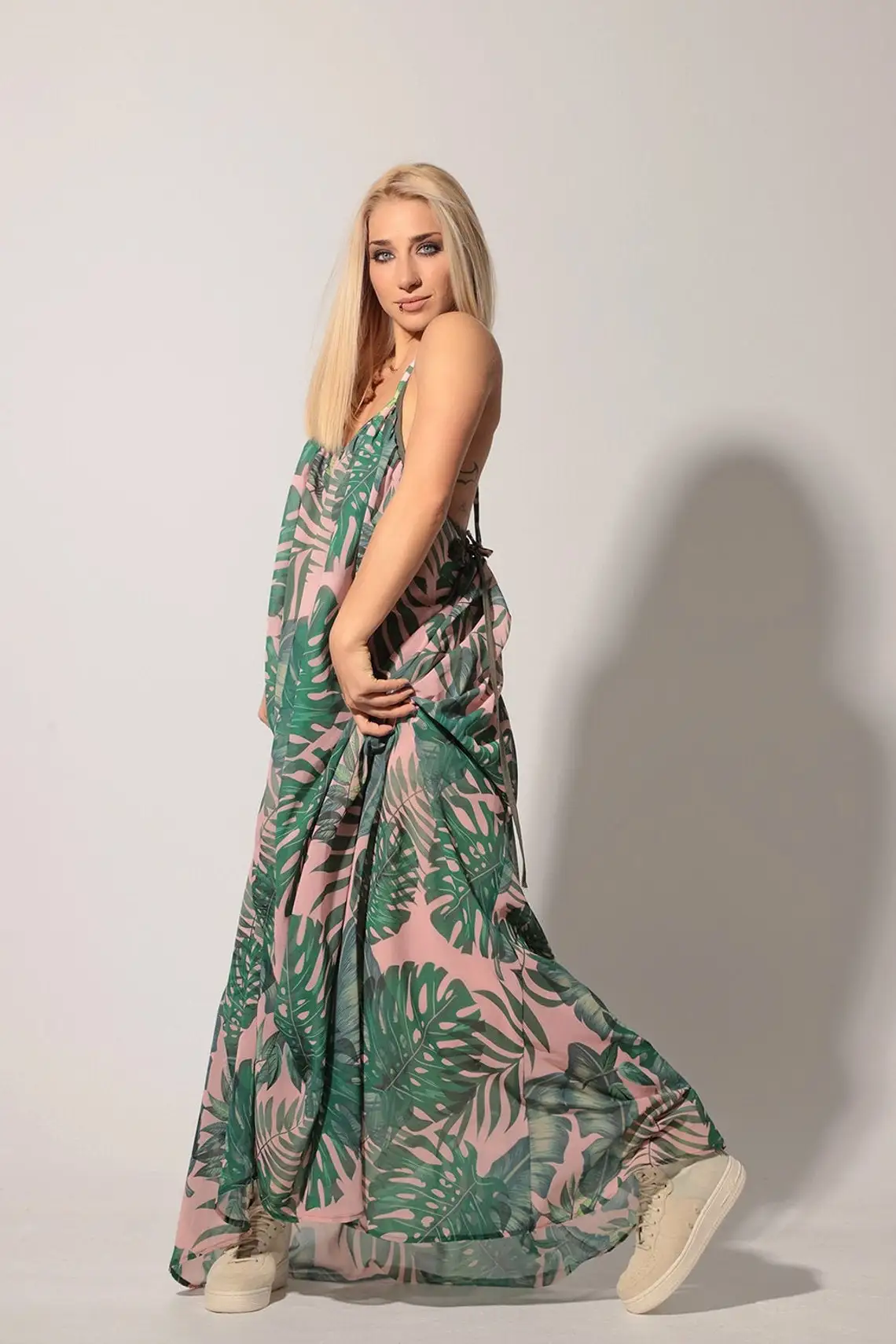 Turkey Trending Tropical Hawaiian Print Women Casual Dress