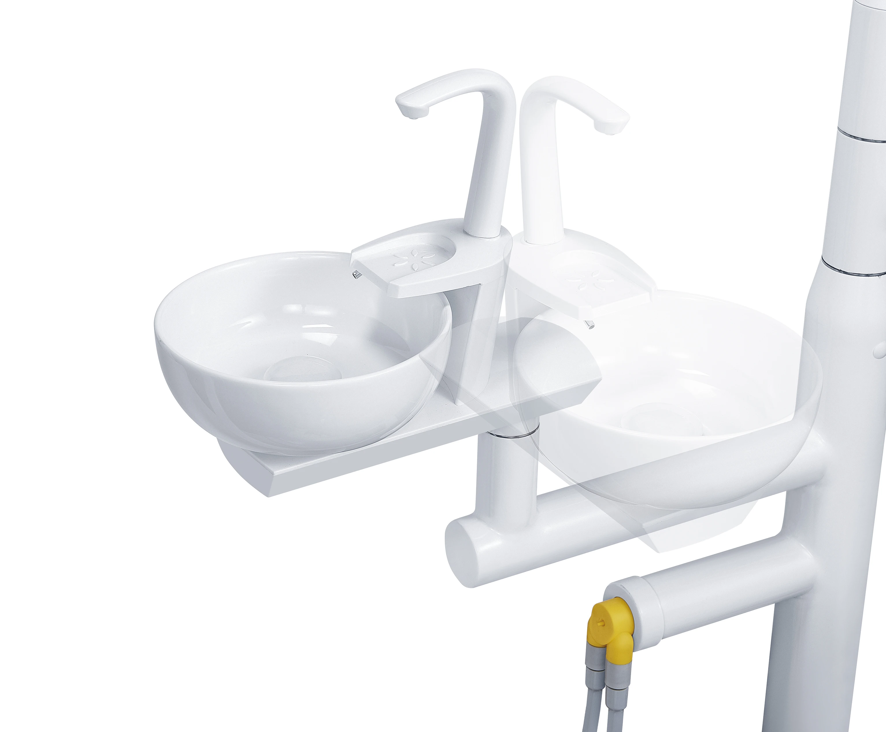 Professional Dental Chair with Micro Fiber Leather Cushion Seat & Stainless Steel Trolley Implant Unit