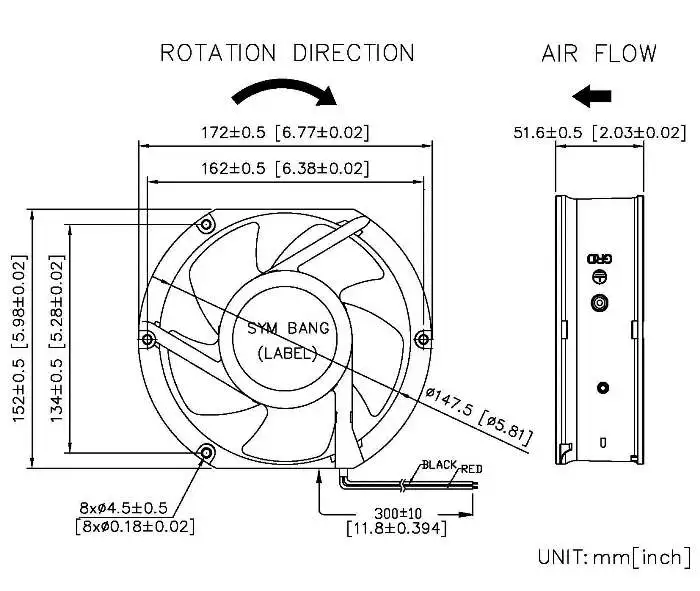 Fan Coil Unit, 24/48V, 172x151x51mm, Plastic, D17251-K - detail 2