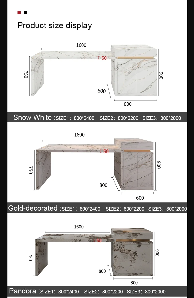 Light Luxury Telescopic Slate Island Dining Table Wood Grain Slate