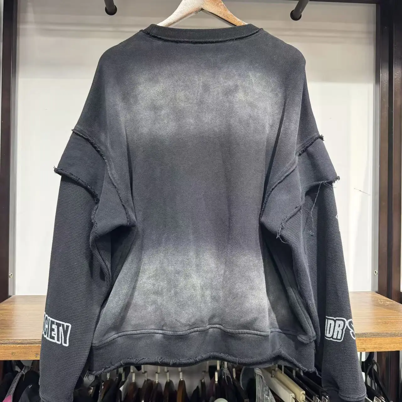 Salati Designer 400 GSM Thick Printed Logo Boxy Fit Acid Wash Vintage Thermal Double Layer Long Sleeve Tee Shirts Men's T-shirts gallery 2
