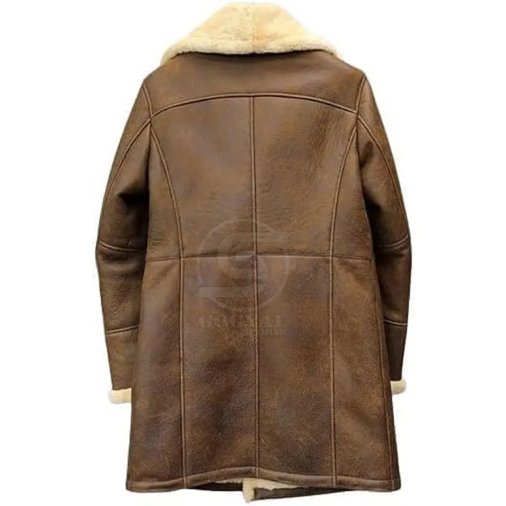 Hot Selling Men Clothing Shearling Leather Long Coat New Fashion Windproof Breathable Men Shearling Leather Long Coat