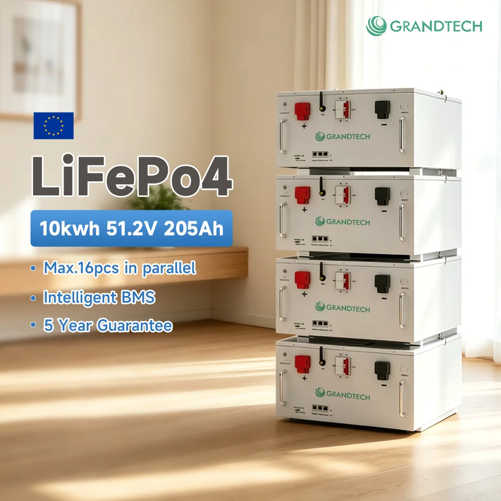 Sistema di accumulo solare domestico da 6500 cicli, comunicazione RS485 e CAN, batterie al litio LiFePO4 da 10 kWh, 15 kWh, 20 kWh, 30 kWh e 51,2 V