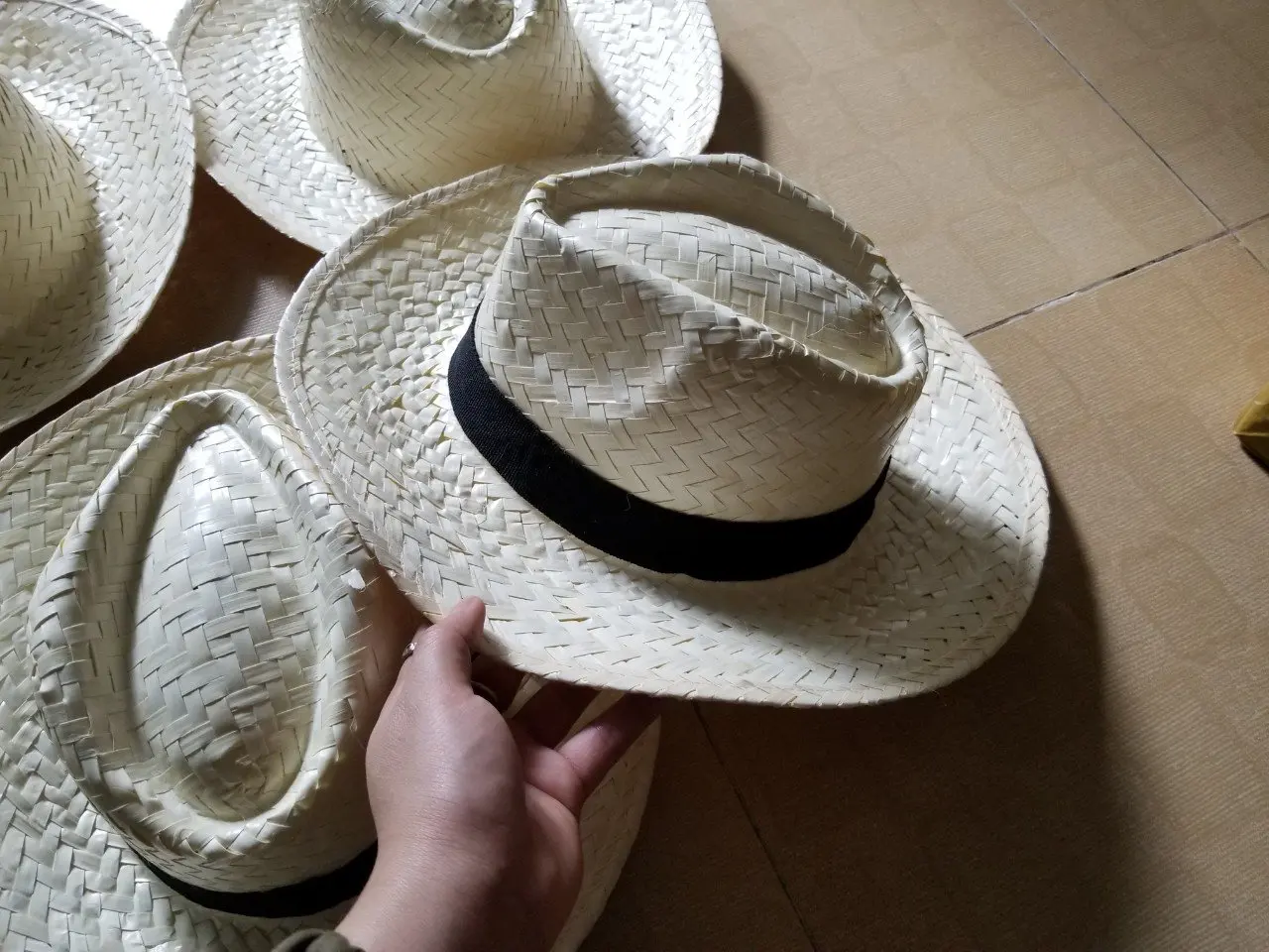 Wholesale Eco Friendly Natural Straw Hat/straw Cowboy Hat High Quality