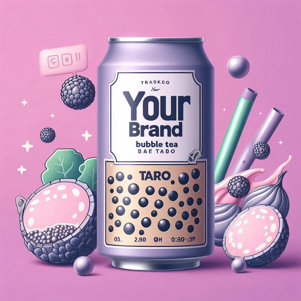 330ML Private Label Bubble Milk Tea HALAL Certified Tapioca Boba Taro Flavorful Juice Bubble Tea Beverages Wholesale Supply