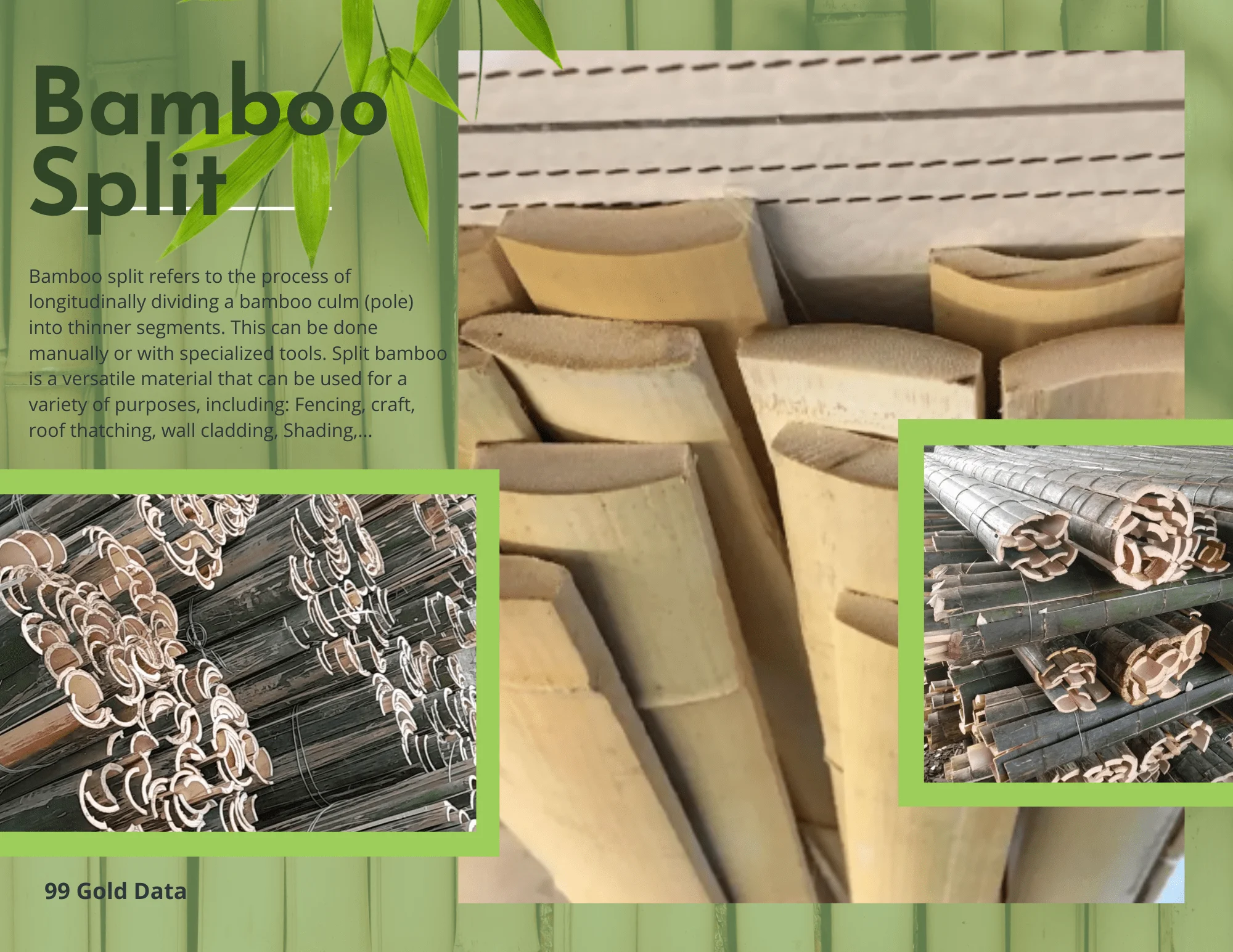 Split Bambu Half Cut Bamboo Poles Natural Materials - Bamboo Split - Wholesale ...