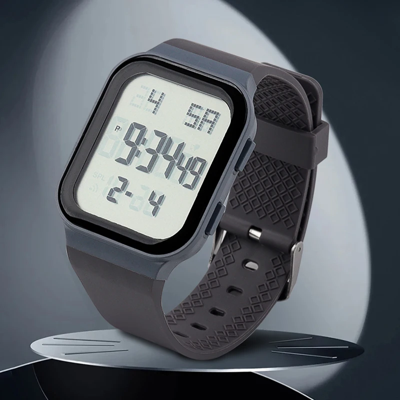 Square Large Dial Digital Display Watch Outdoor Sports Waterproof Couple Simple Watch