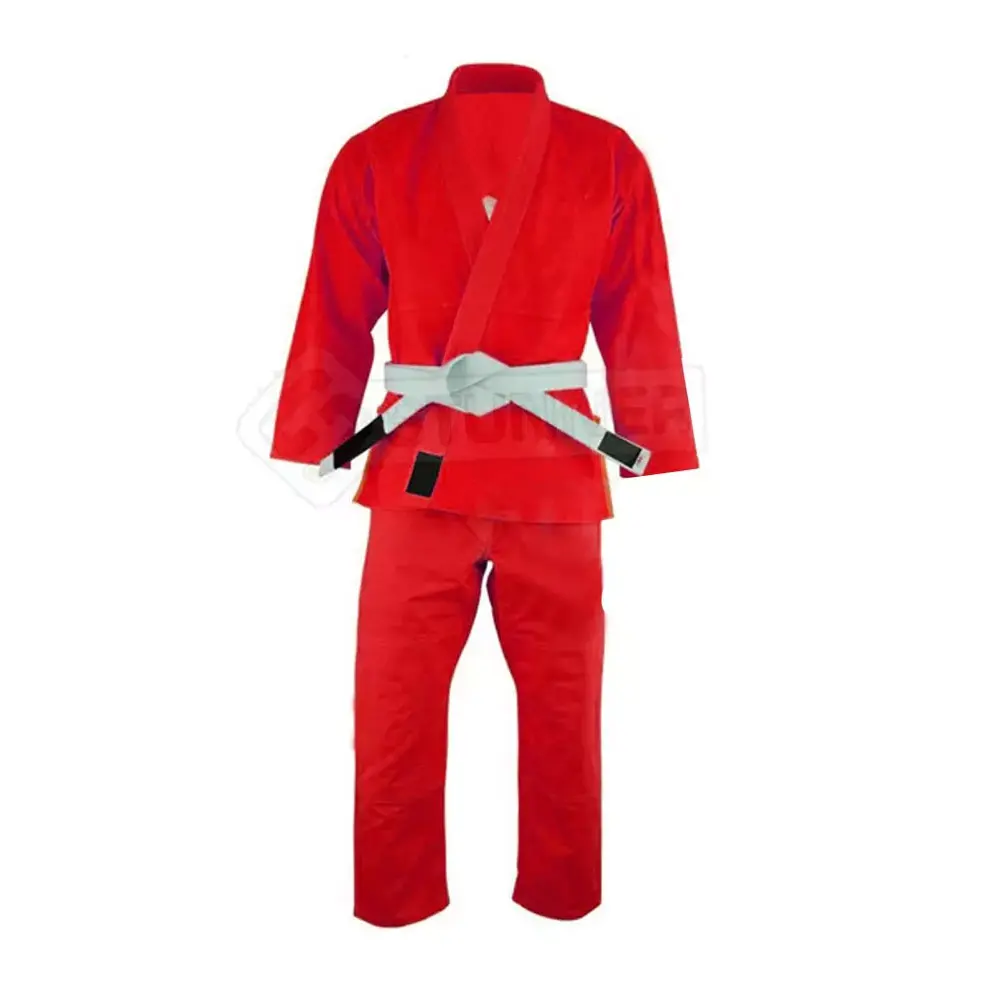 Red Solid Color Simple Plain Jiu Jitsu Uniform Martial Arts Training