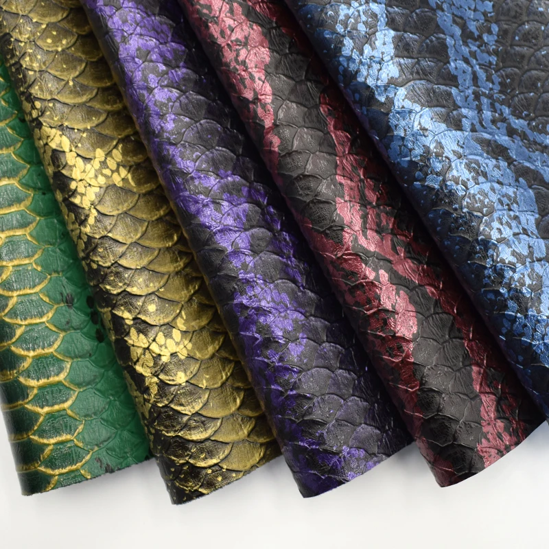 2024 New Python Dragon Pattern Pu Synthetic Leather Vinyl Fabric for Shoes Bags Luggages
