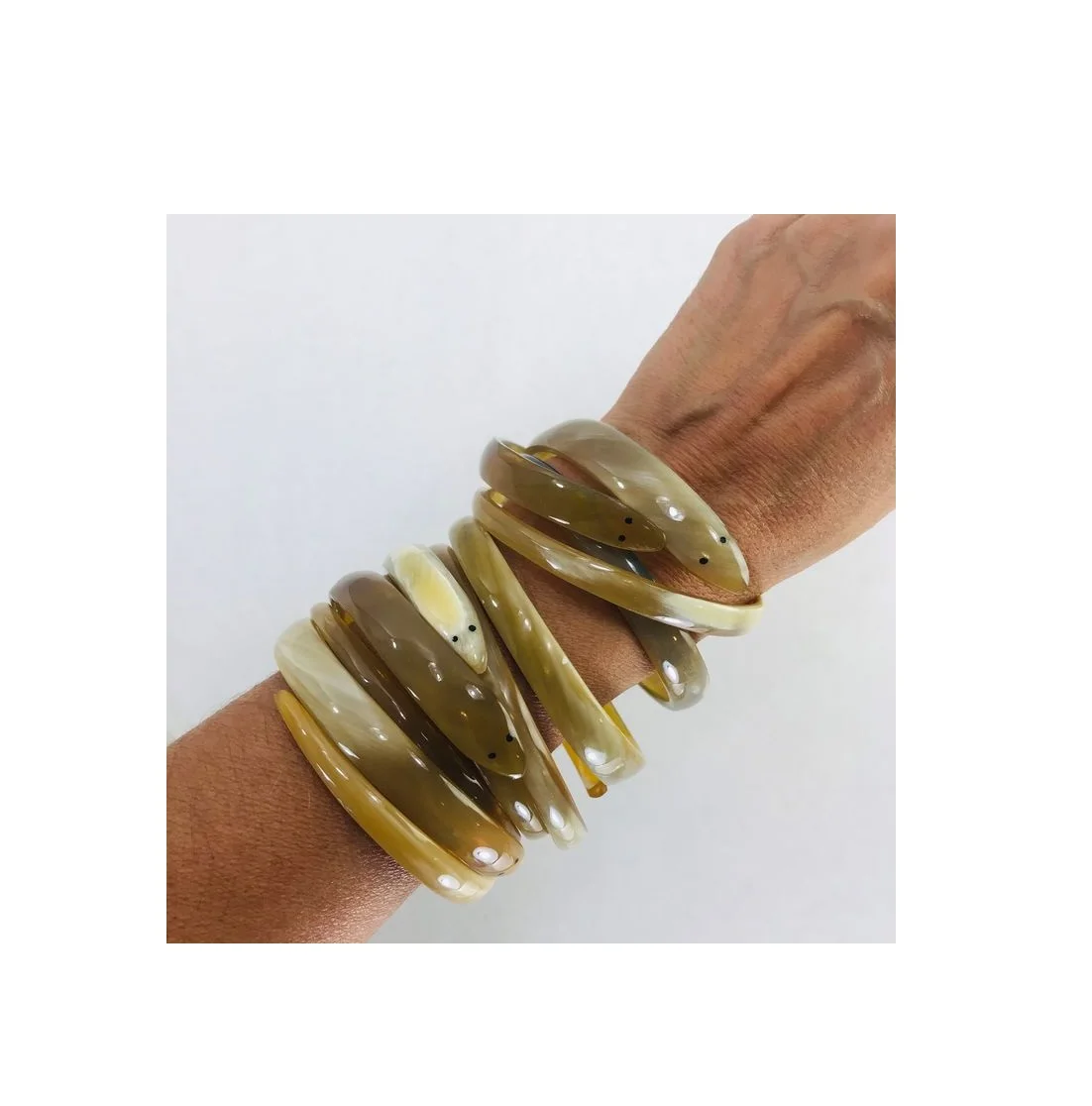 Buffalo Horn and Bangles Bracelet - Customized Size