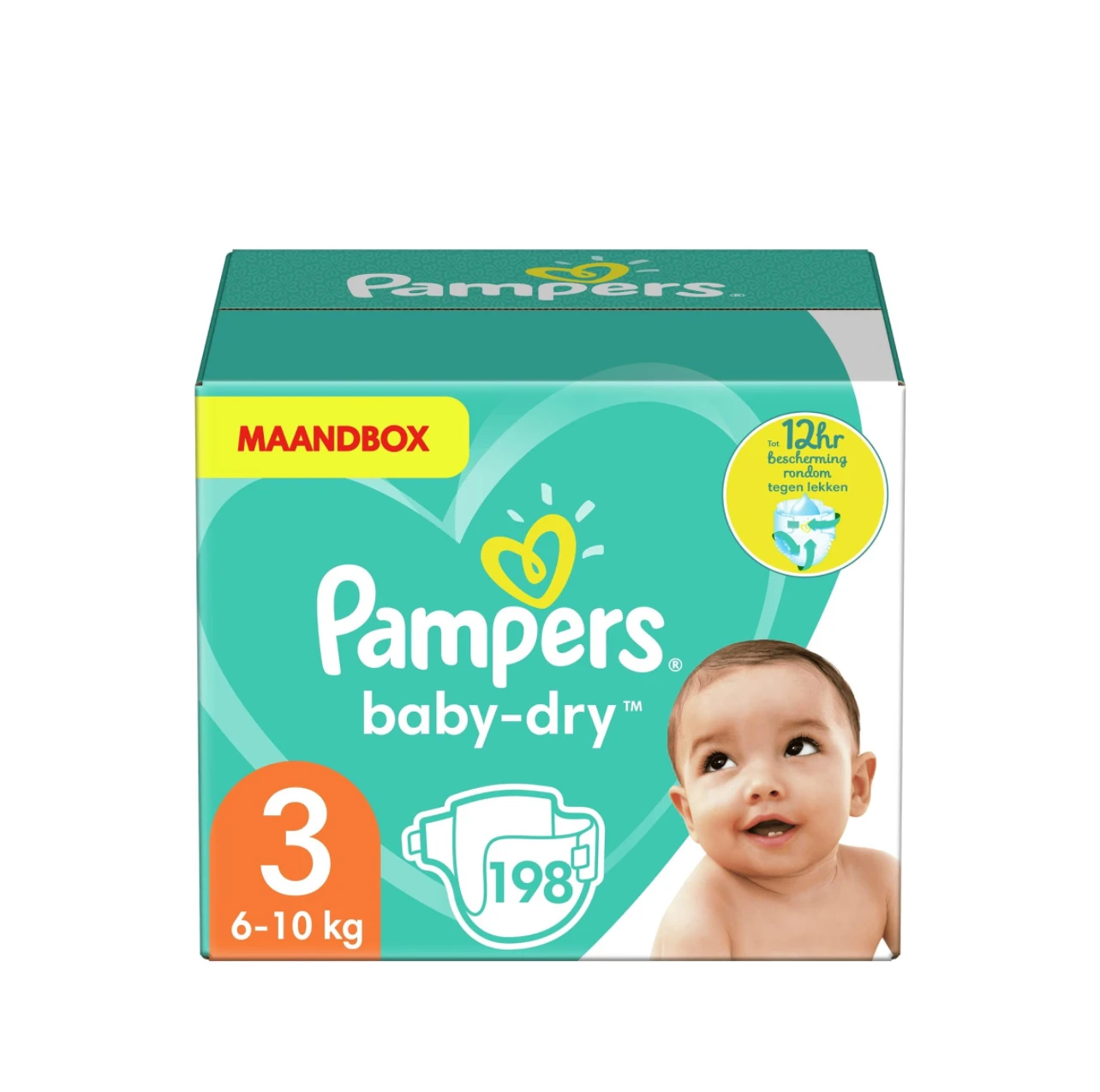 Pampers Baby-dry Size 3 Cloth Diapers (6-10kg) 198 Pieces,Maandbox