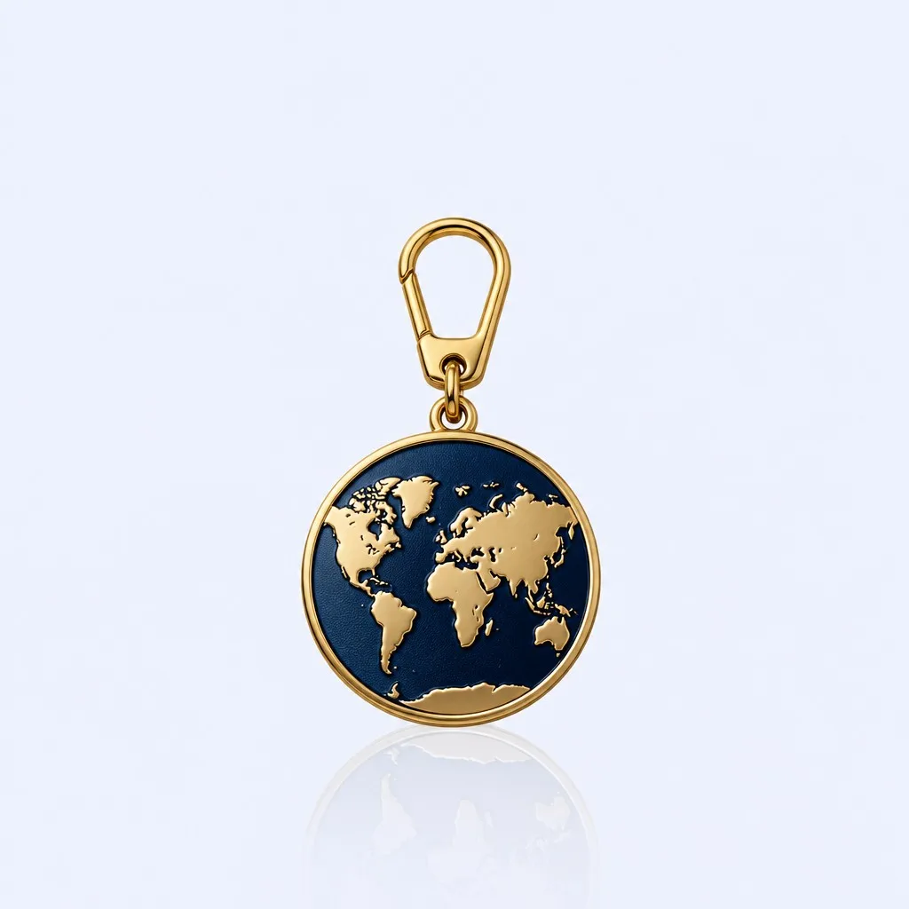 Baked paint keychain closing hero — single product with reflection