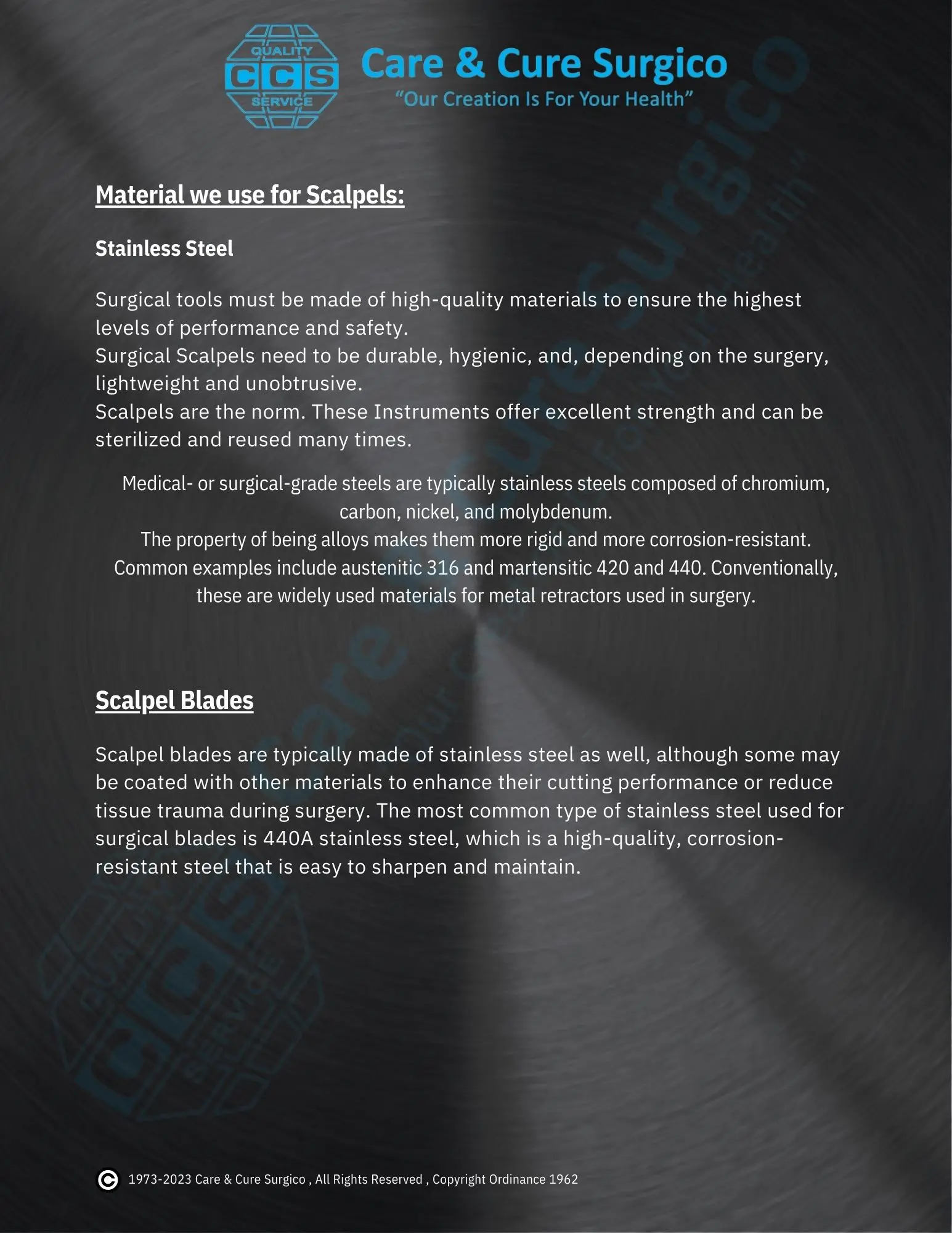 Surgical Instruments Custom Scalpel Handle Health Care Supplies