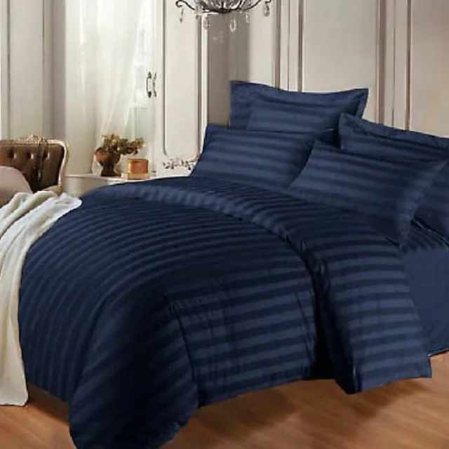 Hot Sale Satin Stripe Duvet Set 6 Pieces Hotselling Product All Season