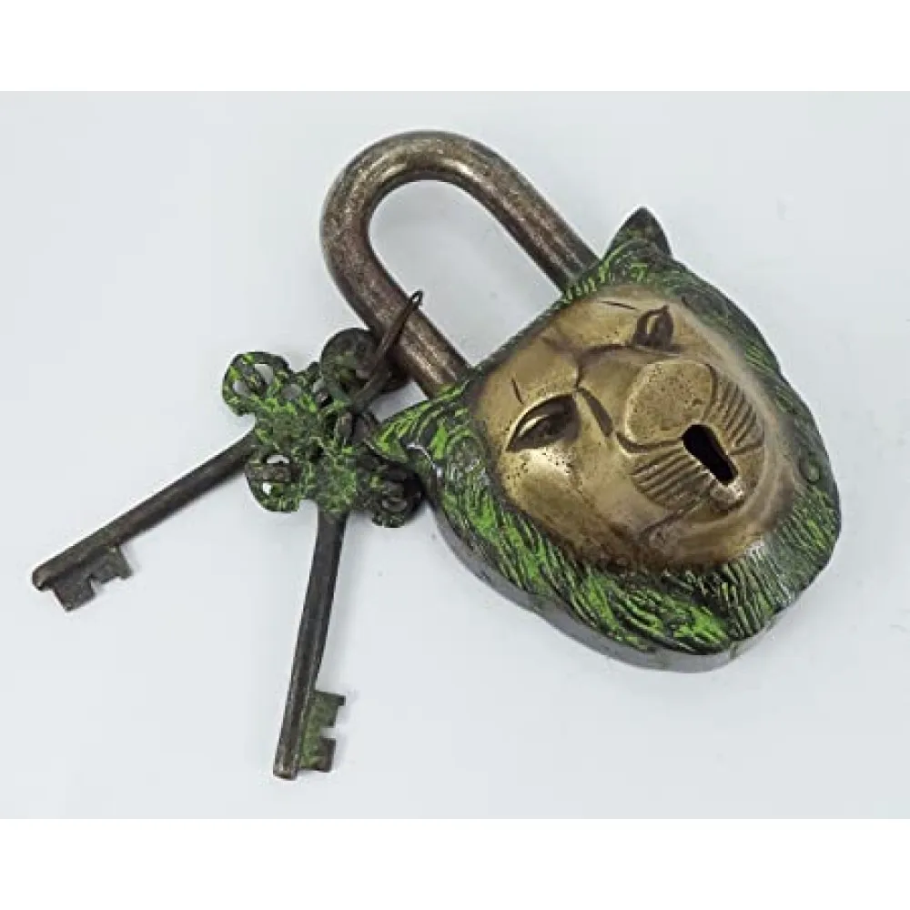 Functional Brass Beautiful Padlocks with Two Keys Functional Brass Garden Padlock in Lion Head Locker Padlock Pad Lock Sets Keys