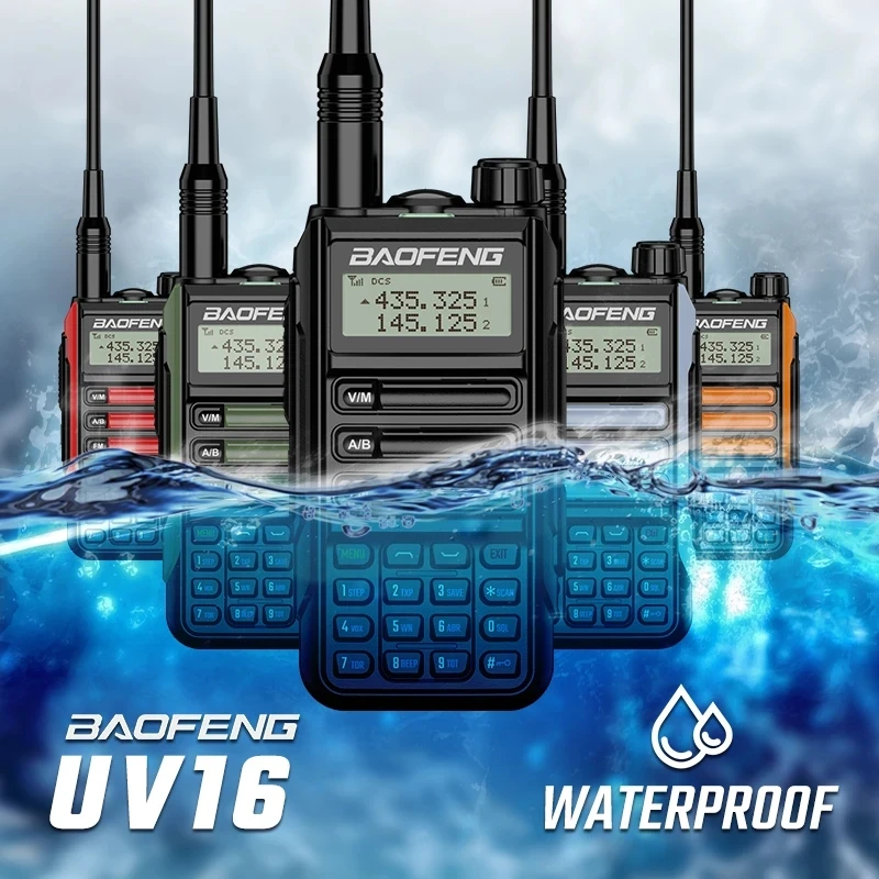 2023 Baofeng UV-16 pro IP68 Waterproof Walkie Talkie Dual Band High Power CB Radio Vhf Uhf Long Range 10W Ham Two Way Radio