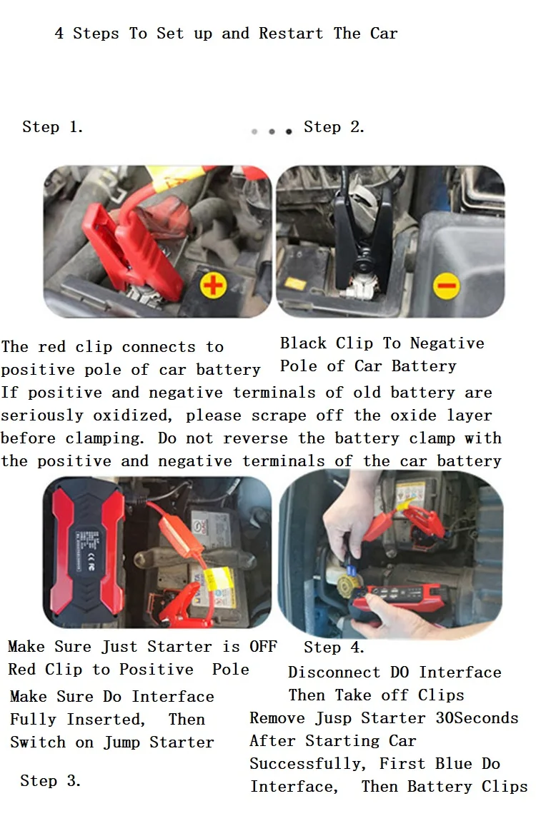 12v Car Emergency Start Power Starter Battery Lighter Jump Starter With