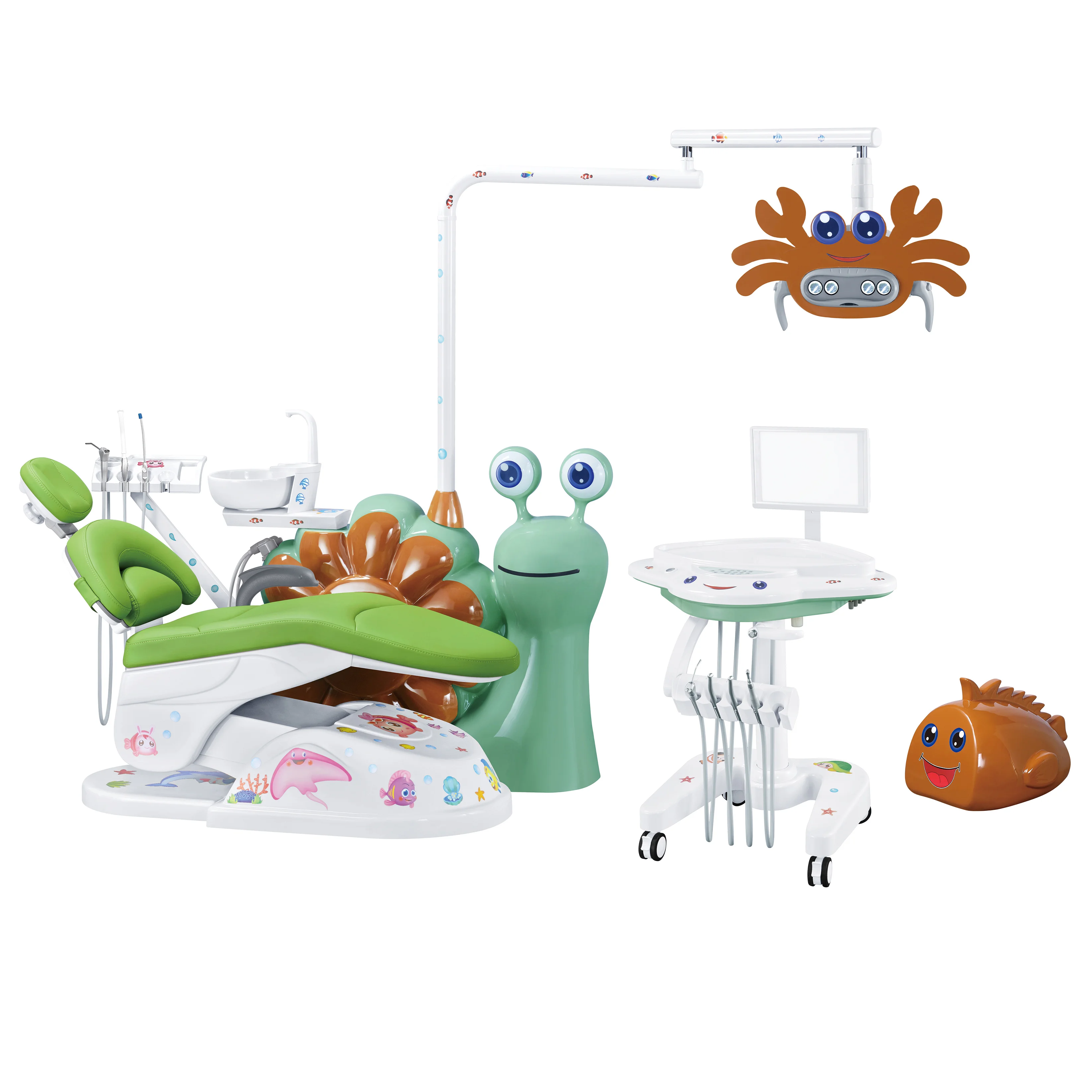 ISO 13485 Certified Children's Dental Chair with Safety Belt & Dolphin Armrests