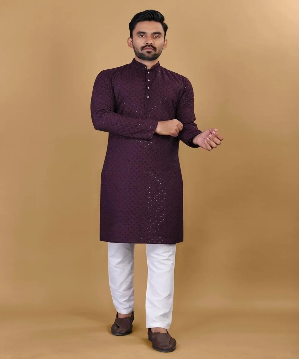 Arabic Thawb Kurta Pajama for Men in Latest Cotton Fabric with Stylish  Collar Neck Button and Chain Festive wear Party Wear