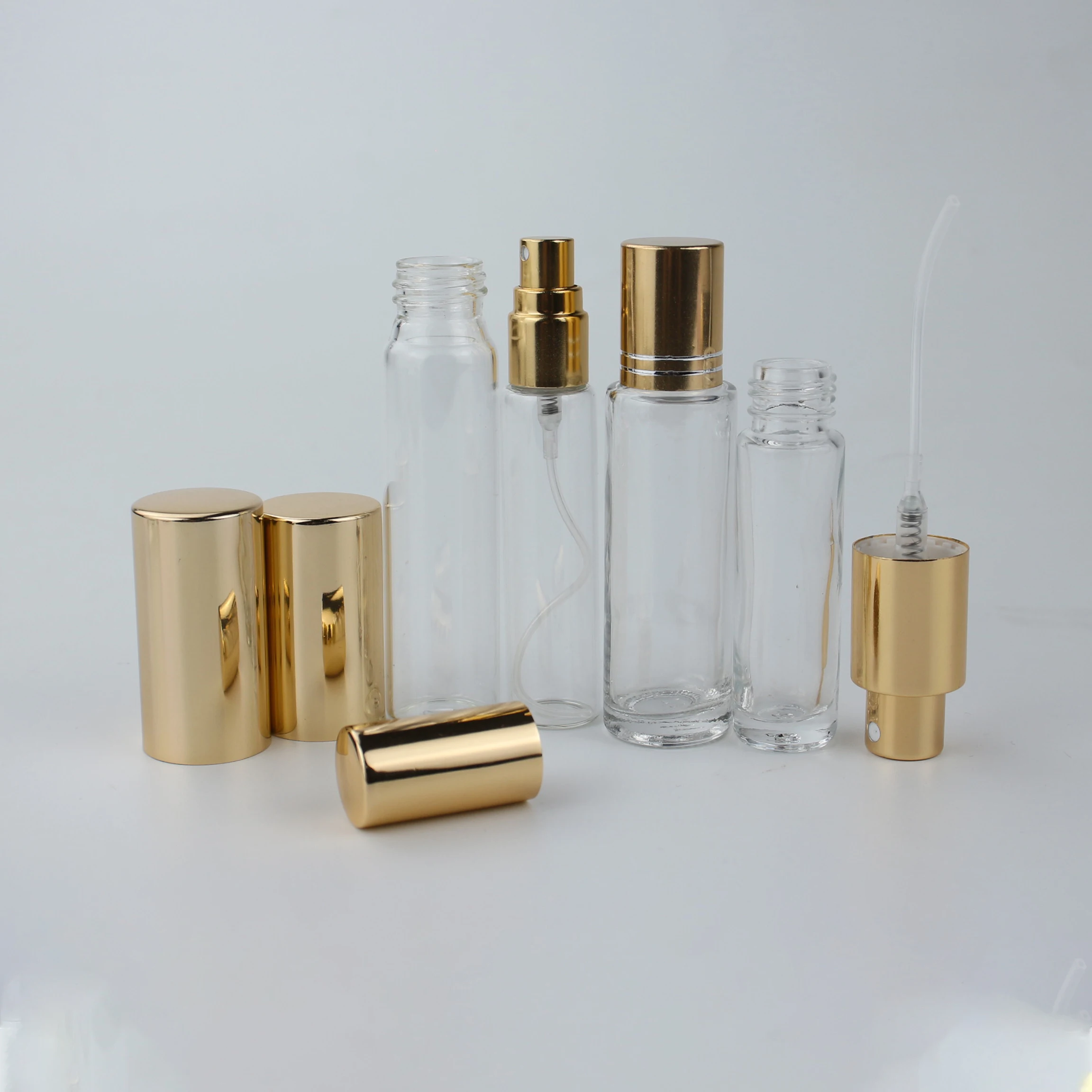 Wholesale Amber Aluminum Cap Custom Frosted Cosmetic Packaging Mist Spray Glass Bottle for sale