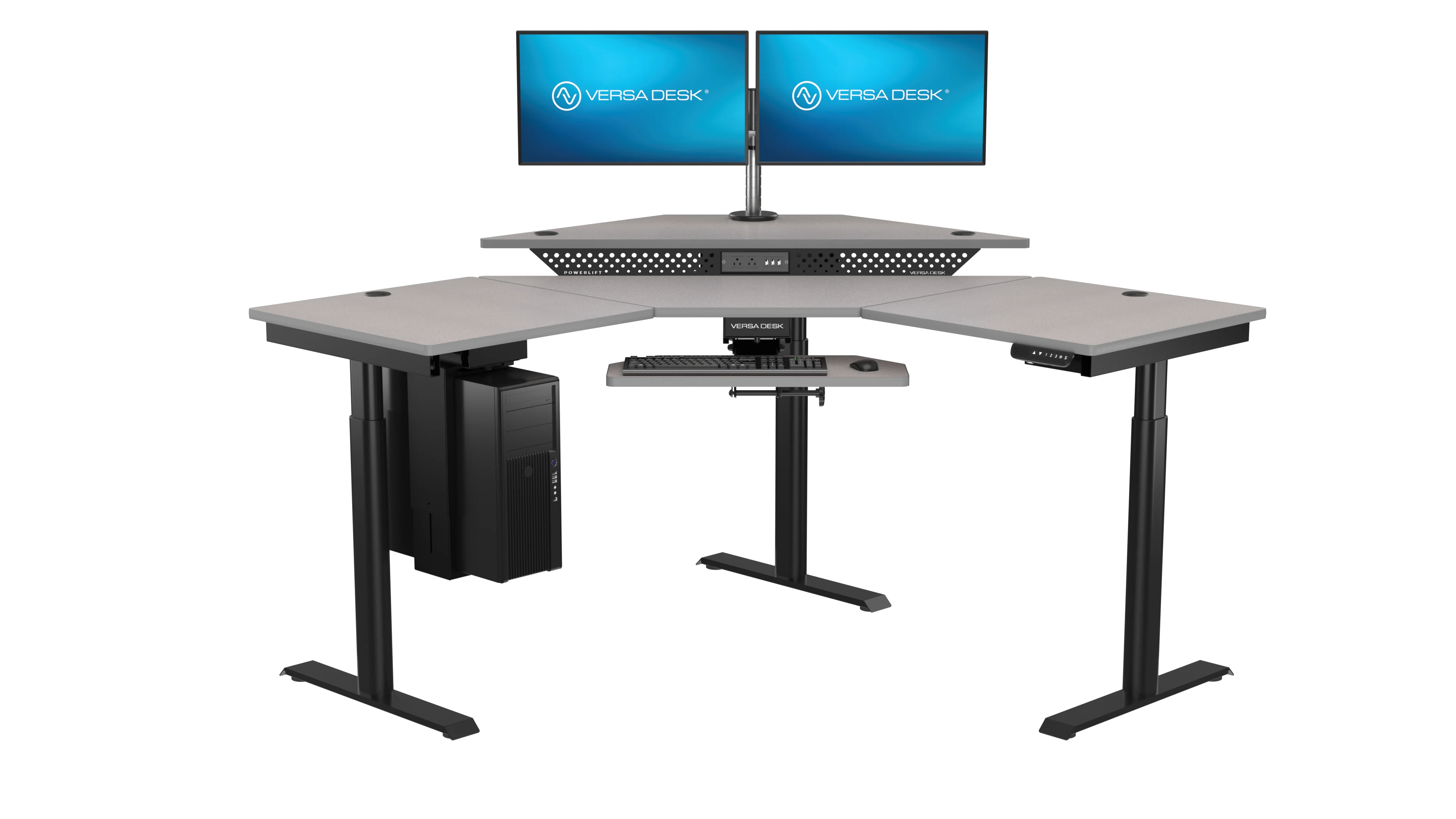 Конвертируемый Электрический регулируемый по высоте угловой стоячий стол VersaDesk PowerLift для домашнего офиса школы или гостиной