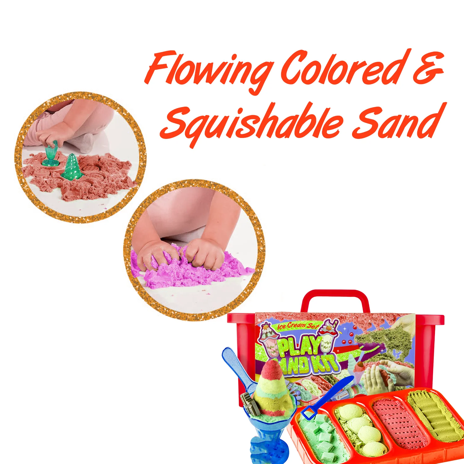 Wholesale Colorful Crafts Ice Cream Sand Kit Toy For Kids,Sensory Magic