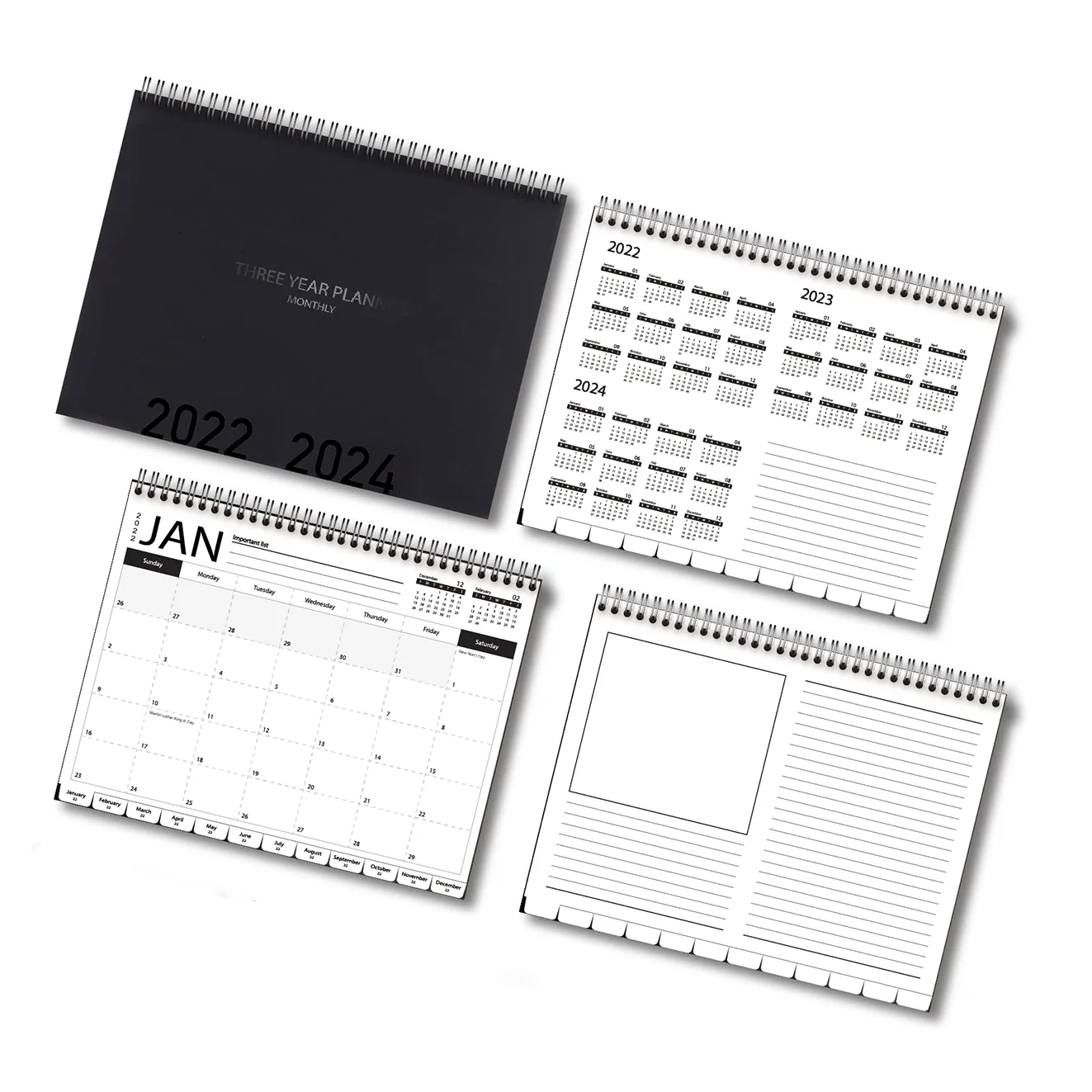 Custom 2023 Spiral Bound Mini Desk Calendar Standing Flip Monthly ...