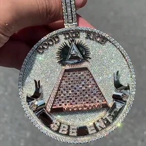 Customized 925 Sterling Silver Fine Iced Quality Moissanite Pendants Charms Diamond Pendant Hip Hop Jewelry High-Iced Moissanite