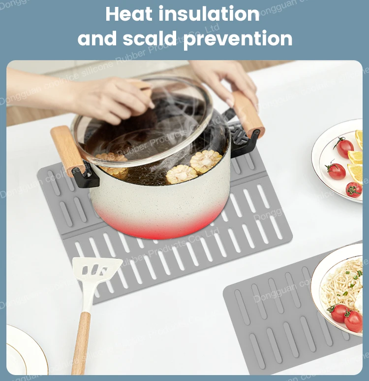 New Design Splash Guard Bathroom Drainage Mat Silicone Dish Drying Pad