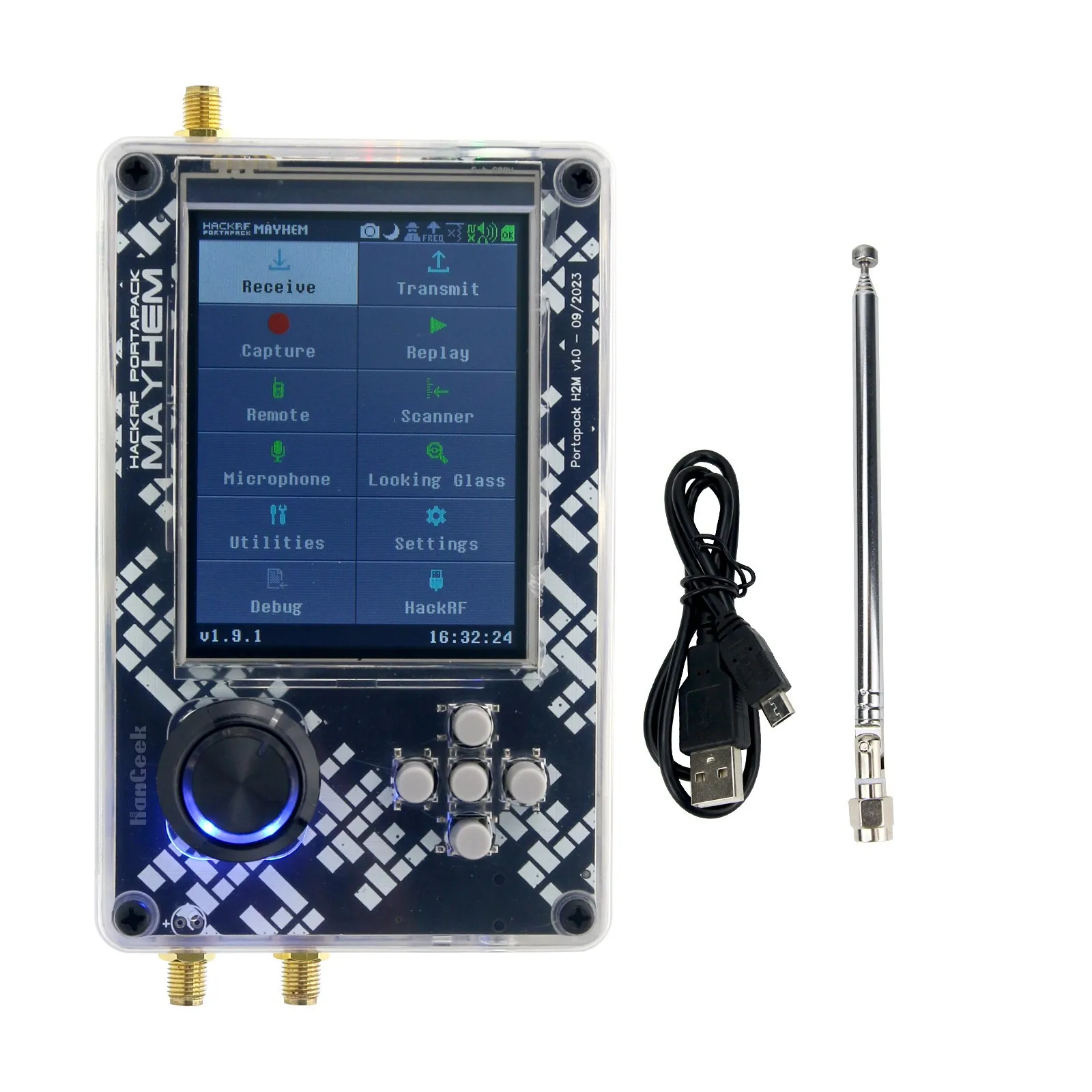 HACK RF MAYHEM 信号受信機 カラー液晶 HACK RF MAYHEM 信号受信機 カラー液晶 HackRF One R9 V2.0.0