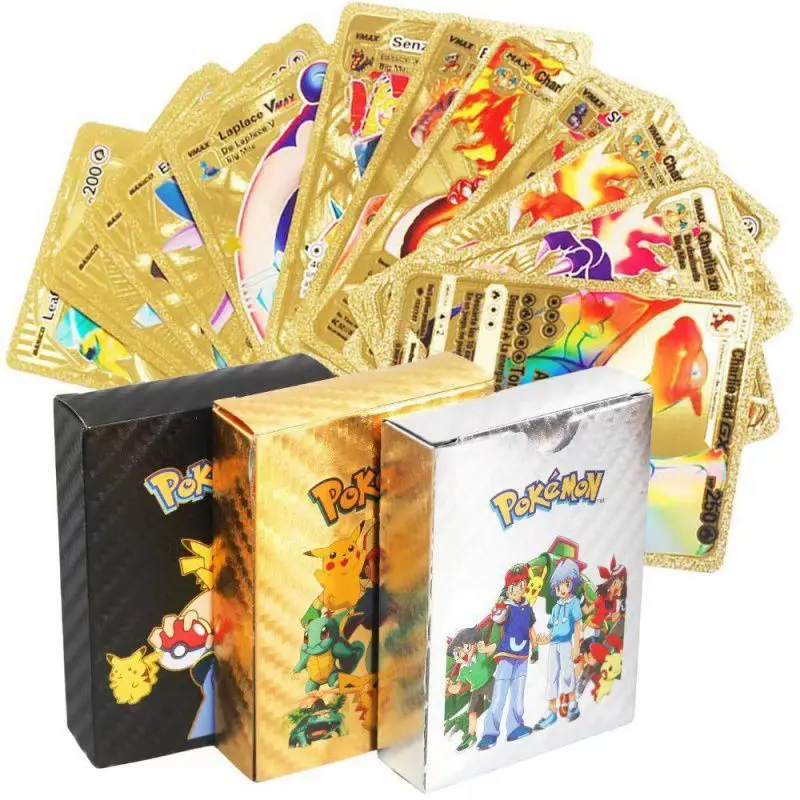 Rare Poke Mon Cards Seven-color Rainbow Gold Poke Mon Poke Mon Gold ...