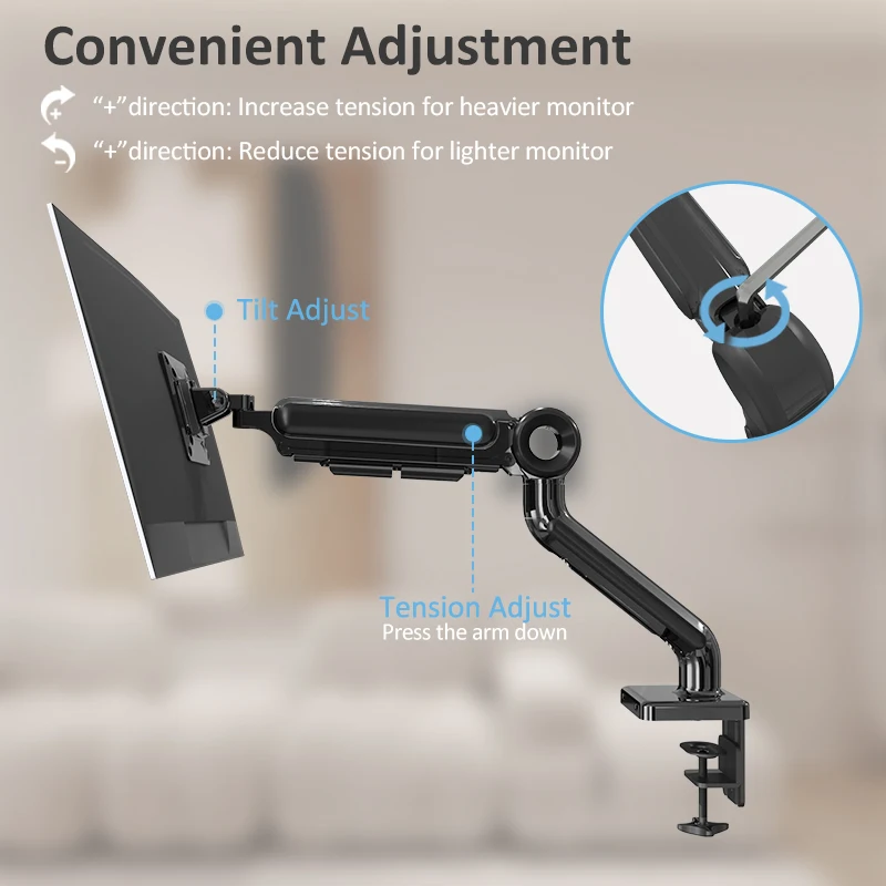 Ultra Wide Gas Spring Monitor Stand With Usb Monitor Mount Vesa Mount ...