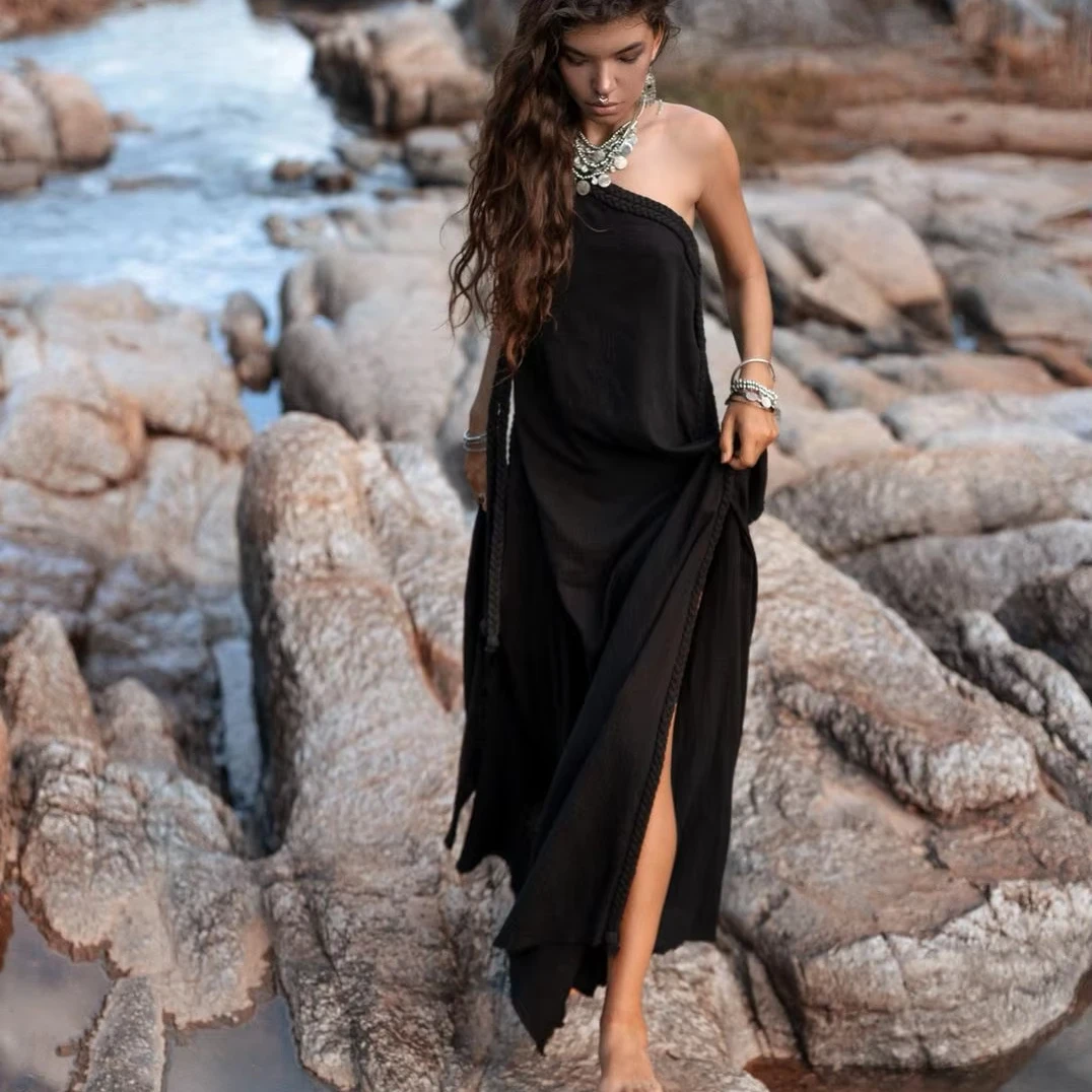 black sequin prom dresses Corset Long Dress Step into the spotlight winterjanfeb Size:36 FR 90s Retro Memphis Style