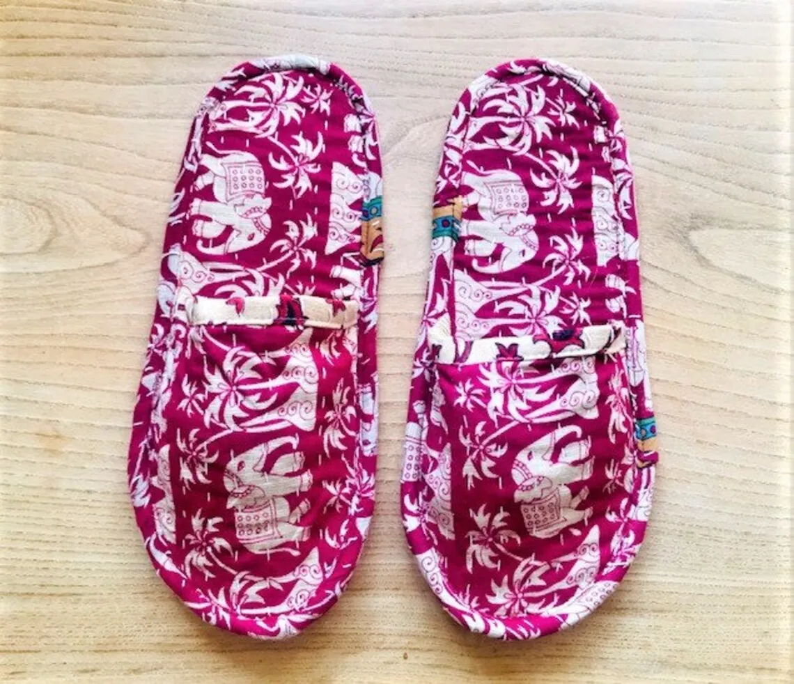Kantha Slippers Vintage Handmade Cotton Mules