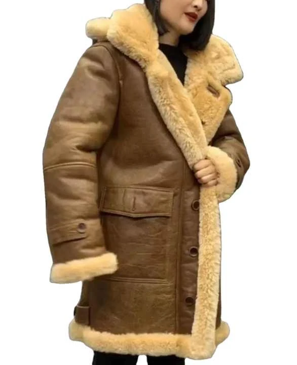 New Arrival Genuine Sheepskin Shearling Jacket Women