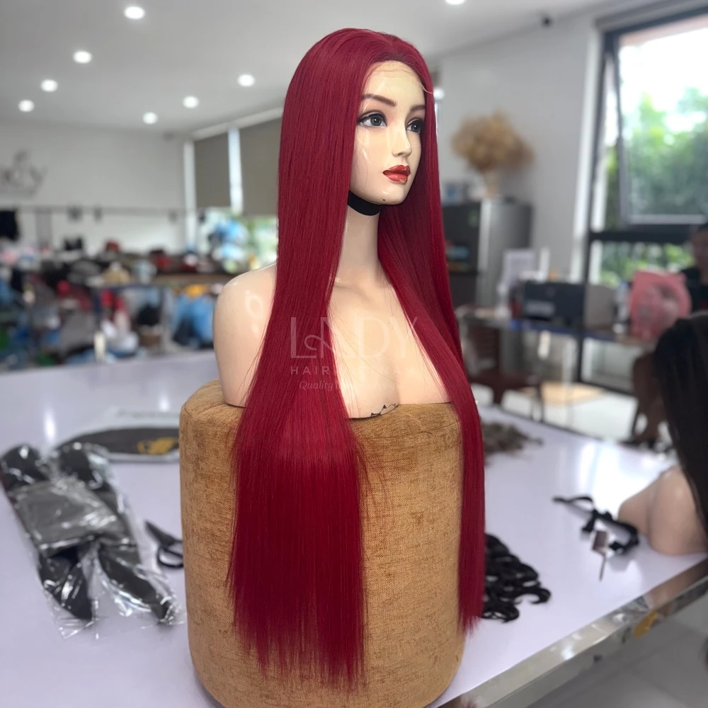 Human Hair Red Quality Wig Good Quality Beautiful Wigs Real Human
