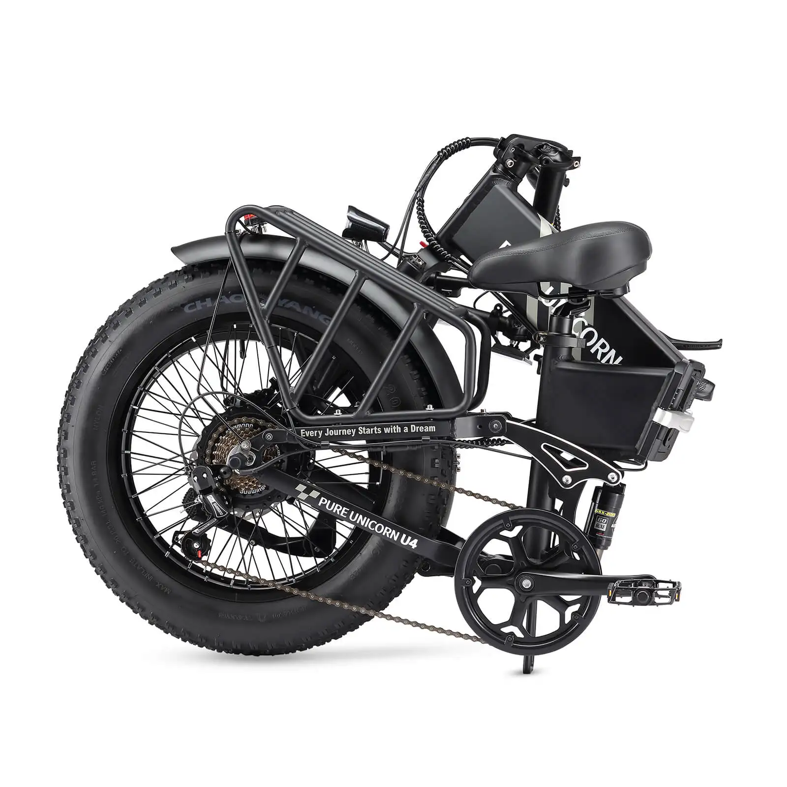 PURE UNICORN U4 1000W Fat Tire Electric Bike 48V Lithium Battery 750W Motor 60 km Range per Power Aluminum Frame Rear Hub Motor