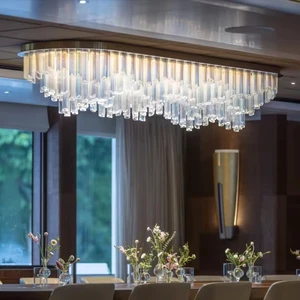 Custom Hand Made Crystals Large Hotel Decoration Project Pendant Lights Management OfficeHotel Wedding Hotel Chandelier