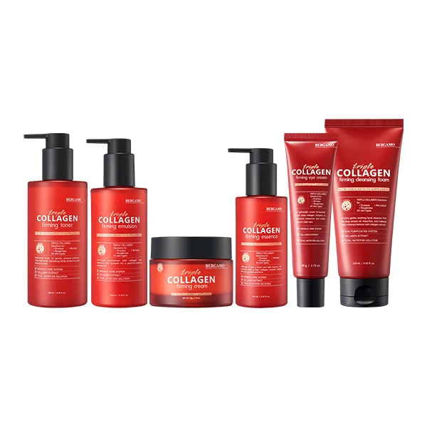 BERGAMO TRIPLE COLLAGEN FIRMING SKIN CARE SET (6PCS) Made in Korea K Beauty Cosmetics Rich Nutrition High Elasticity Wrinkle