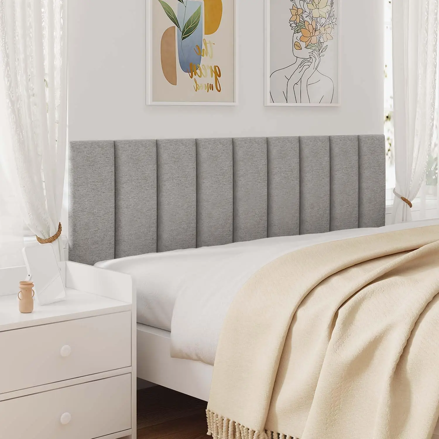 Triho Hb-031 Mounted Headboard Wall Panels Peel And Stick Floating ...