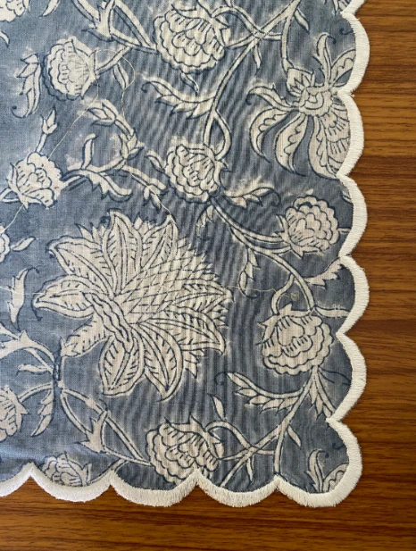 Multicolor - Floral Block Print Hand Embroidery Table Napkin  05