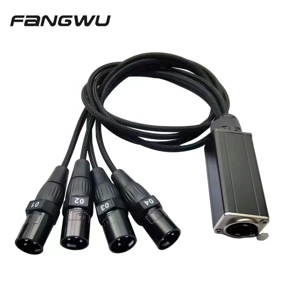 Xlr Connector To Cat5/cat6 Cable Audio Snake 4 Channel 3 Pin