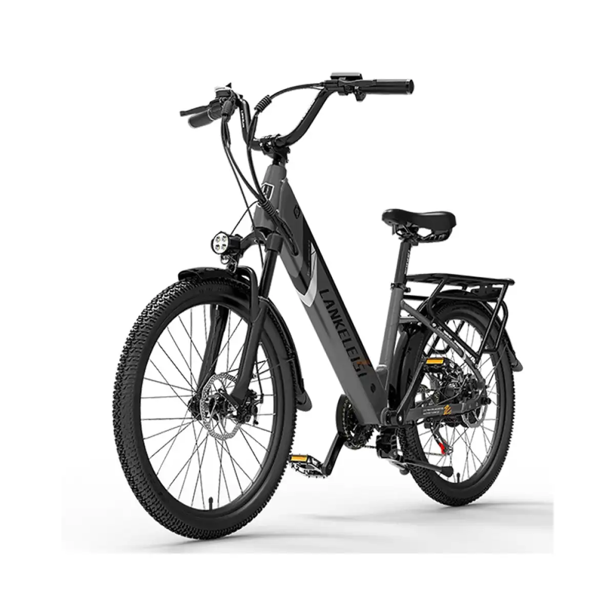 LANKELEISI ES500 PRO Electric City Bike 48V 350W Front Hub Aluminum Alloy 7 Speeds Electronic Lithium Battery City Electric Bike