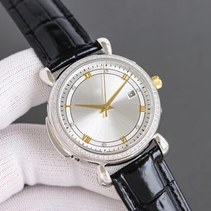 New 904L Stainless Steel case Genuine Leather Strap Mechanical Watch Calendar Waterproof Casual Business Automatic Watch for Men